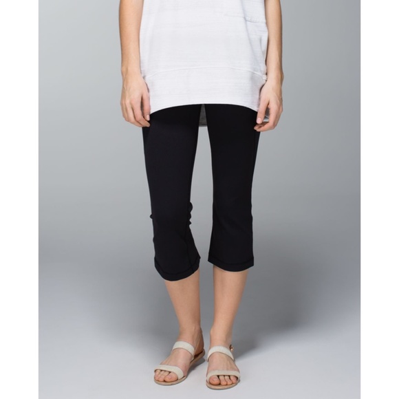 Lululemon Gather & Crow Crop Split Hem Legging Black 2 - Picture 9 of 16
